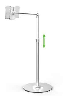 UP9 UP-9S супер регулируемая высота Алюминий сплав 2in1 Планшеты PC напольная подставка+ смартфон держатель 360 градусов вращения Гусенек рычаг - Цвет: UP9