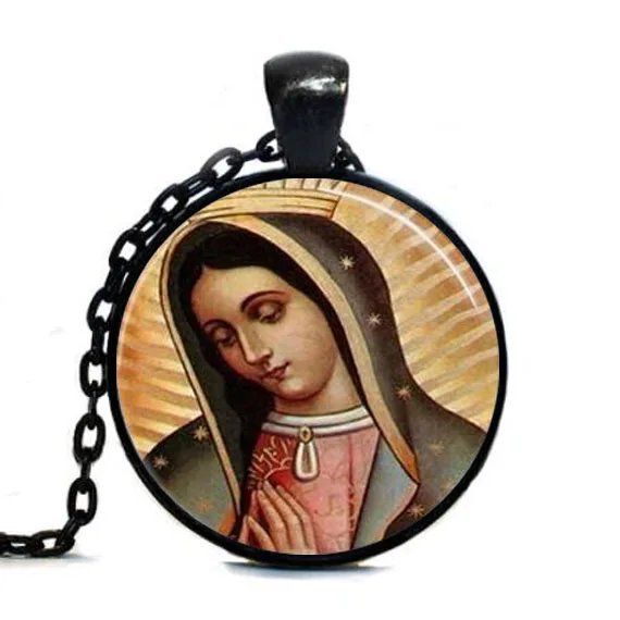 Наш кулон Гваделупа ожерелье Девы Марии святое сердце Религиозное искусство