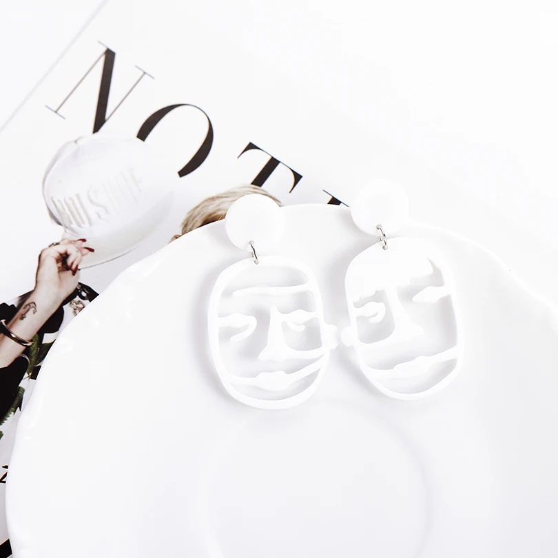 Классические белые черные полые серьги для лица женщин девушек шикарные старые