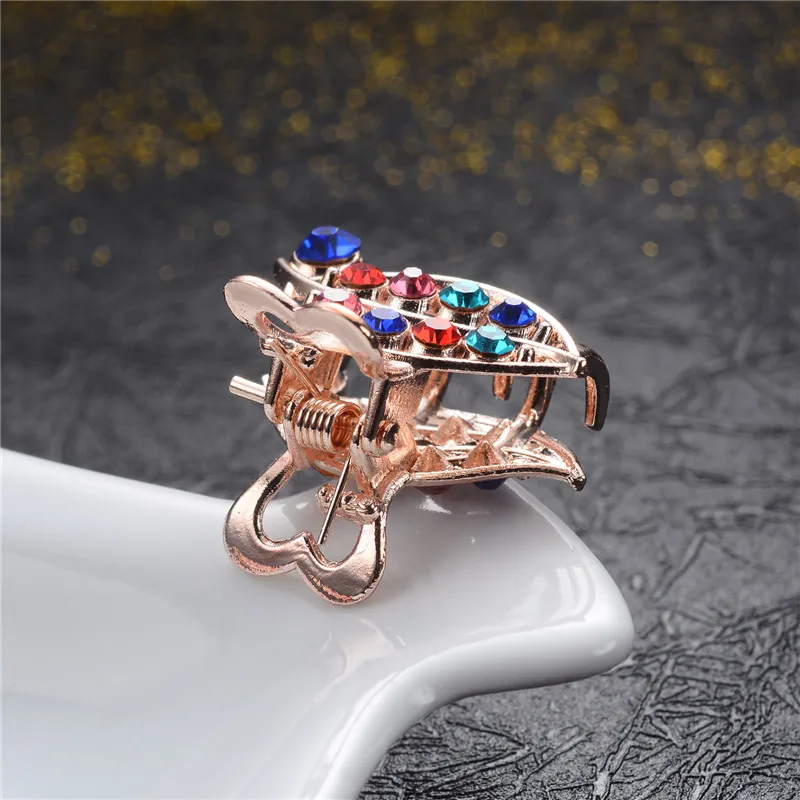 2019 Милая Модная фотография заколка для волос Краб Разноцветные кристаллы стразы