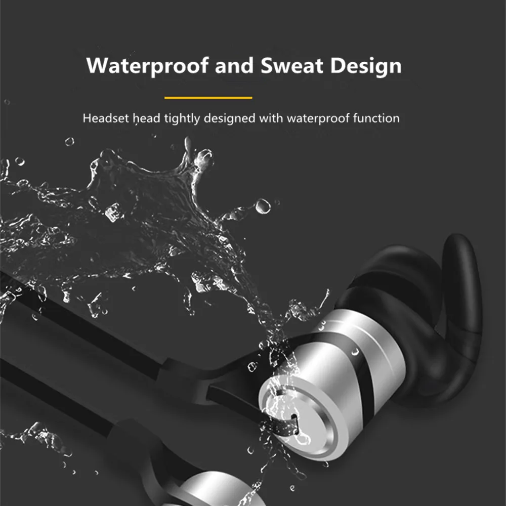 Handsfree Mic In-Ear HIFI Stereo Bass Headphones Earphone Anti-Sweat Magnetic Neckband Bluetooth Headsets for Running Hiking | Электроника