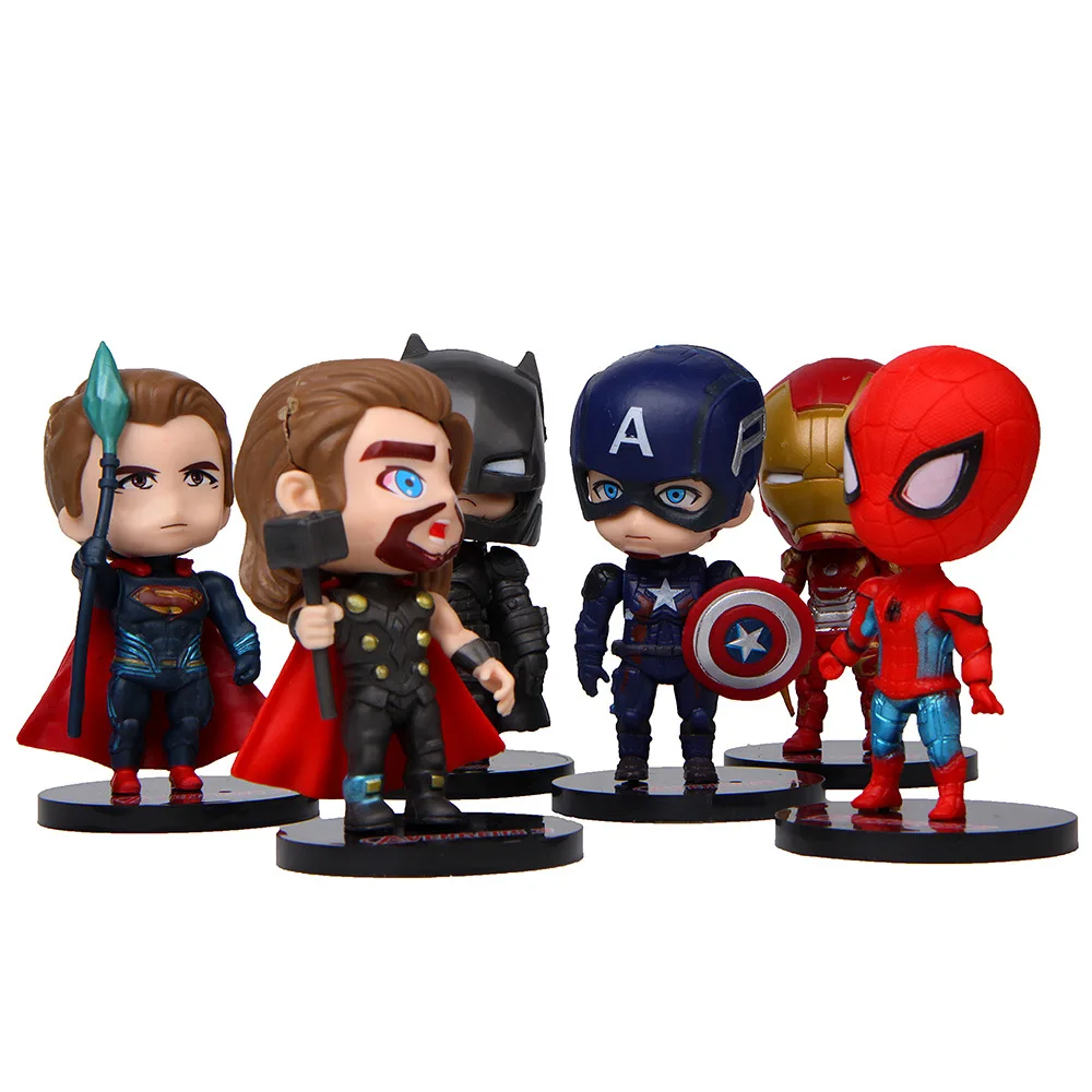 6 супер героев DC Marvel Мстители Endgame Капитан Америка Железный человек украшения для бонсай фигурки миниатюрные садовые Dec ремесла