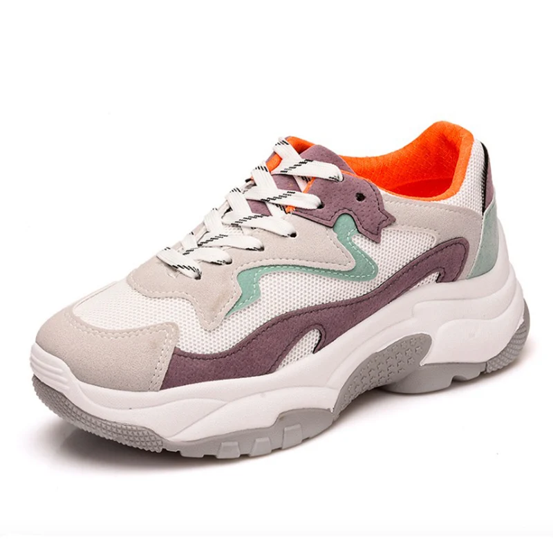 Женская Повседневная обувь 2018 осенние женские кроссовки модные дышащие сетчатые