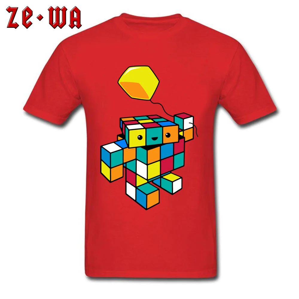 Футболка с кубиком и воздушным шаром Мужская футболка забавная Геометрическая
