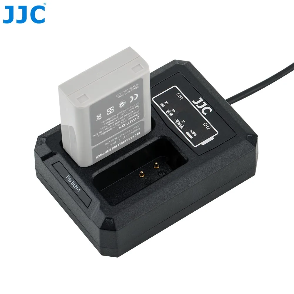 JJC двойное зарядное устройство для камер для Olympus BLN-1 JJC B-BLN1 USB порт с удлинителем 2,5 часов время зарядки