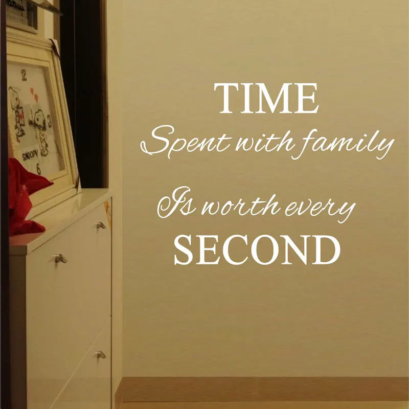 Время потраченные вместе с семьей стоит каждого 02 виниловых настенных