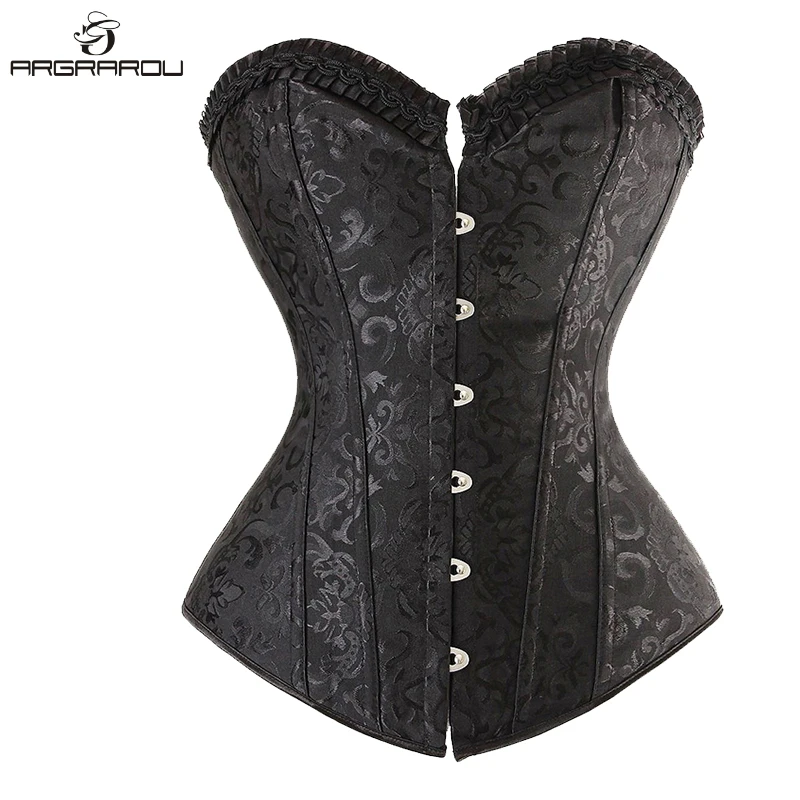 Сексуальное Дамское бельё в готическом стиле бюстье из вышитой парчи корсет топ