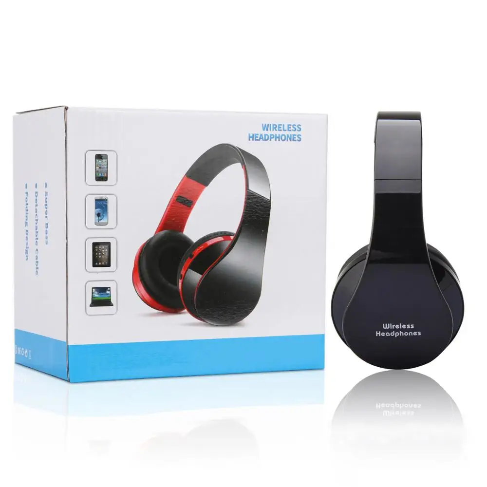 black with box KOOYUTA Bluetooth гарнитура Беспроводные наушники стерео складные спортивные музыкальные наушники с микрофоном гарнитура для iPhone samsung смартфон - Цвет: black with box