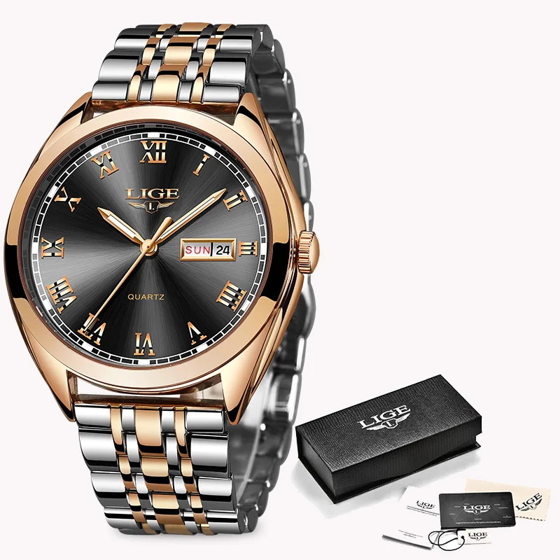 

2019New LIGE Watches Men Top Brand Fashion Chronograph Male Stainless Steel Waterproof Business Men WristWatch Relogio Masculino