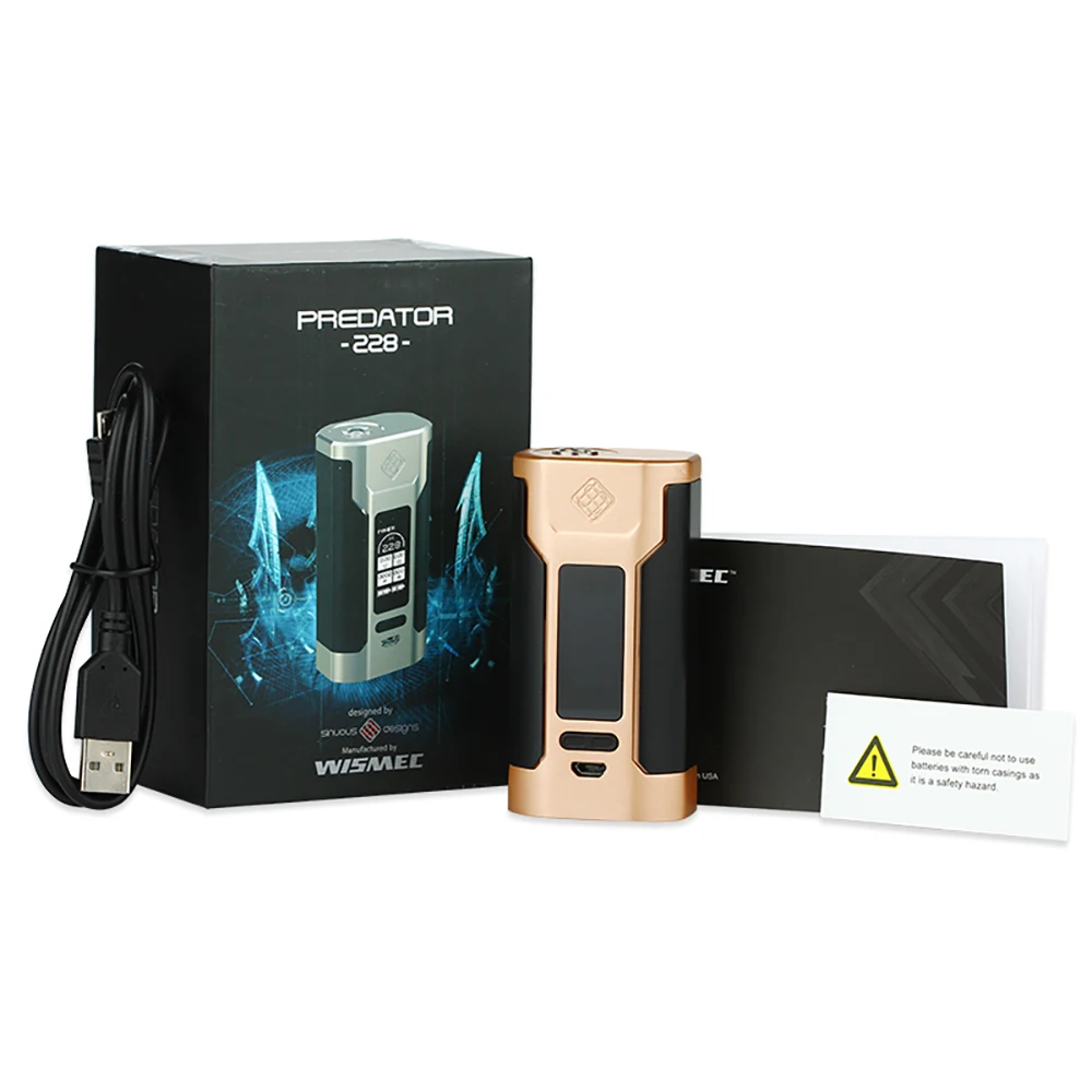 Горячее предложение оригинал WISMEC Sinuous P228 Predator 228 TC мод электронная сигарета Vape для