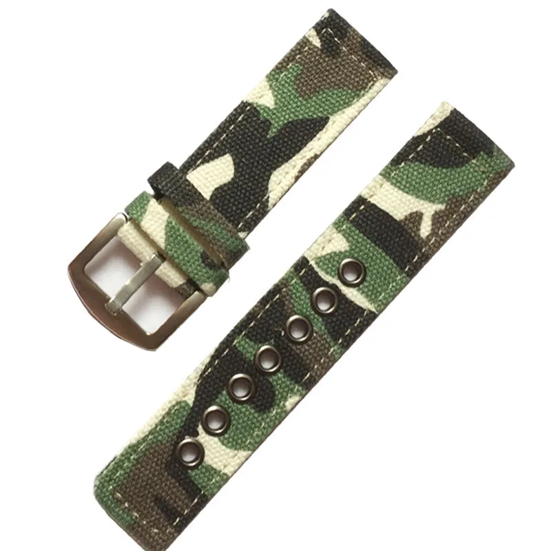 Camouflage green FIFATA 18 20 22 24 мм Камуфляжный ремешок для часов нейлоновый холщовый ремешок для Garmin Vivoactive3 ремешок для часов Huami Amazfit Bip/Stratos/2 - Цвет: Camouflage green