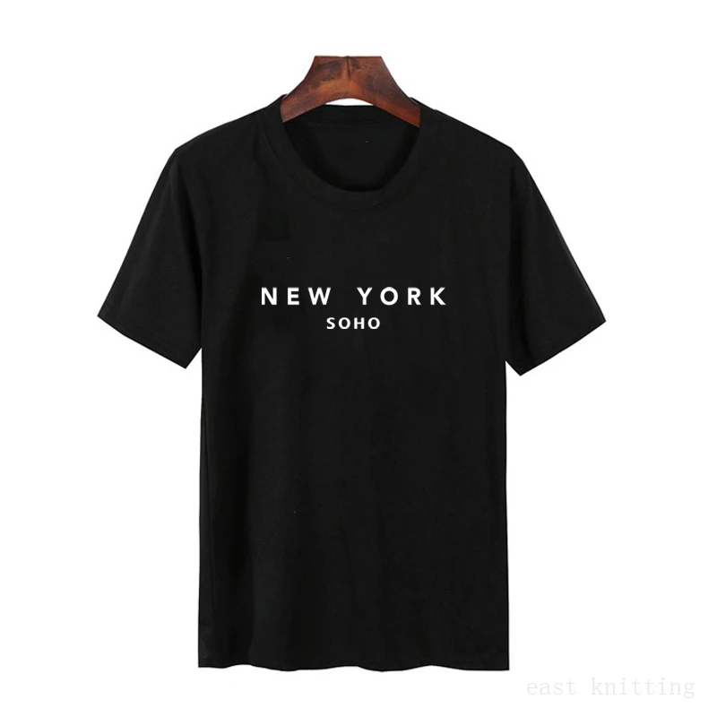 Женская футболка с принтом NEW YORK Повседневная Свободная летняя 2019|Футболки| |
