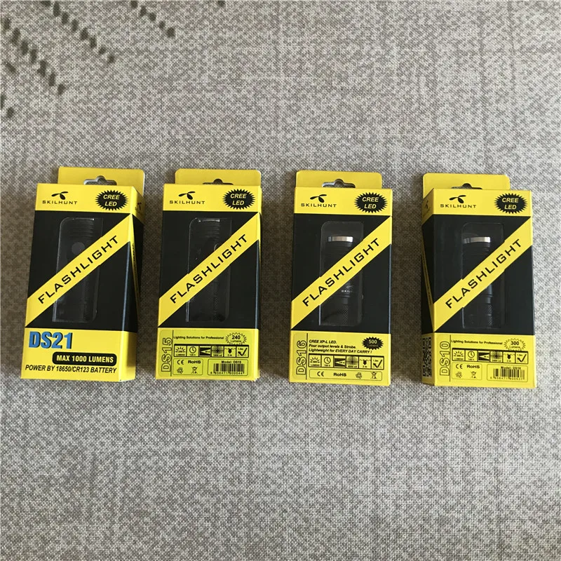 Высокопроизводительный Skilhunt DS10 CR123 Cree светодиодный EDC фонарик DS15 14500 AA фонари с магнитом на хвостовой части стенд