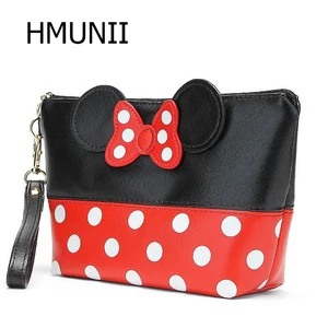 Сумка-Органайзер для путешествий, из полиуретана, с бантом в горошек