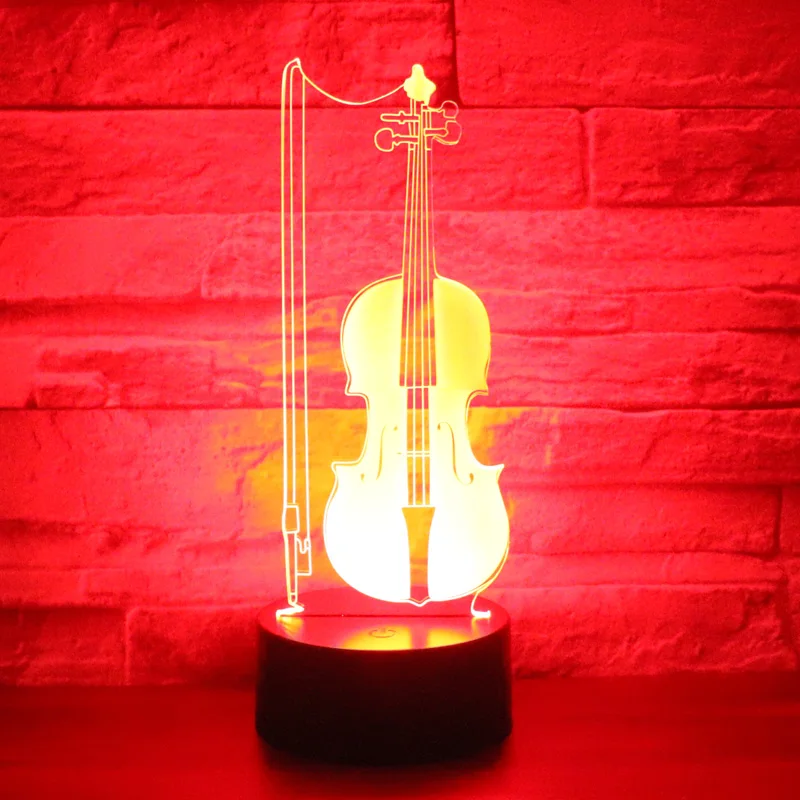 

3D LED Night Light Cello Violoncello Music with 7 Colors Light for Home Decoration Lamp Amazing Visualization Optical Illusion