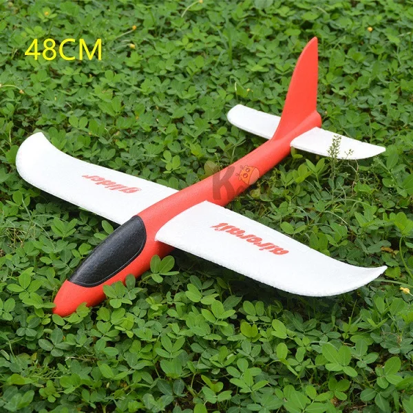 48CM red and white 48 см ручной запуск метательный планер EPP пена модель аэроплана Летающий планер самолет игрушка для детей на открытом воздухе летающий планер игрушки самолет - Цвет: 48CM red and white