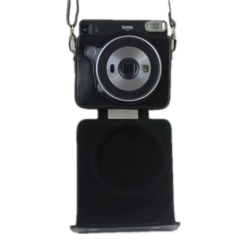Черный/Коричневый чехол из искусственной кожи для Fuji Fujifilm Instax SQUARE SQ6 цифровой