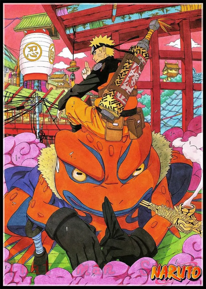 Аниме Белый Картонный постер Uzumaki постер Naruto один кусок бар для кафе для дома Декор стикер на стену 42*30 см без рамки