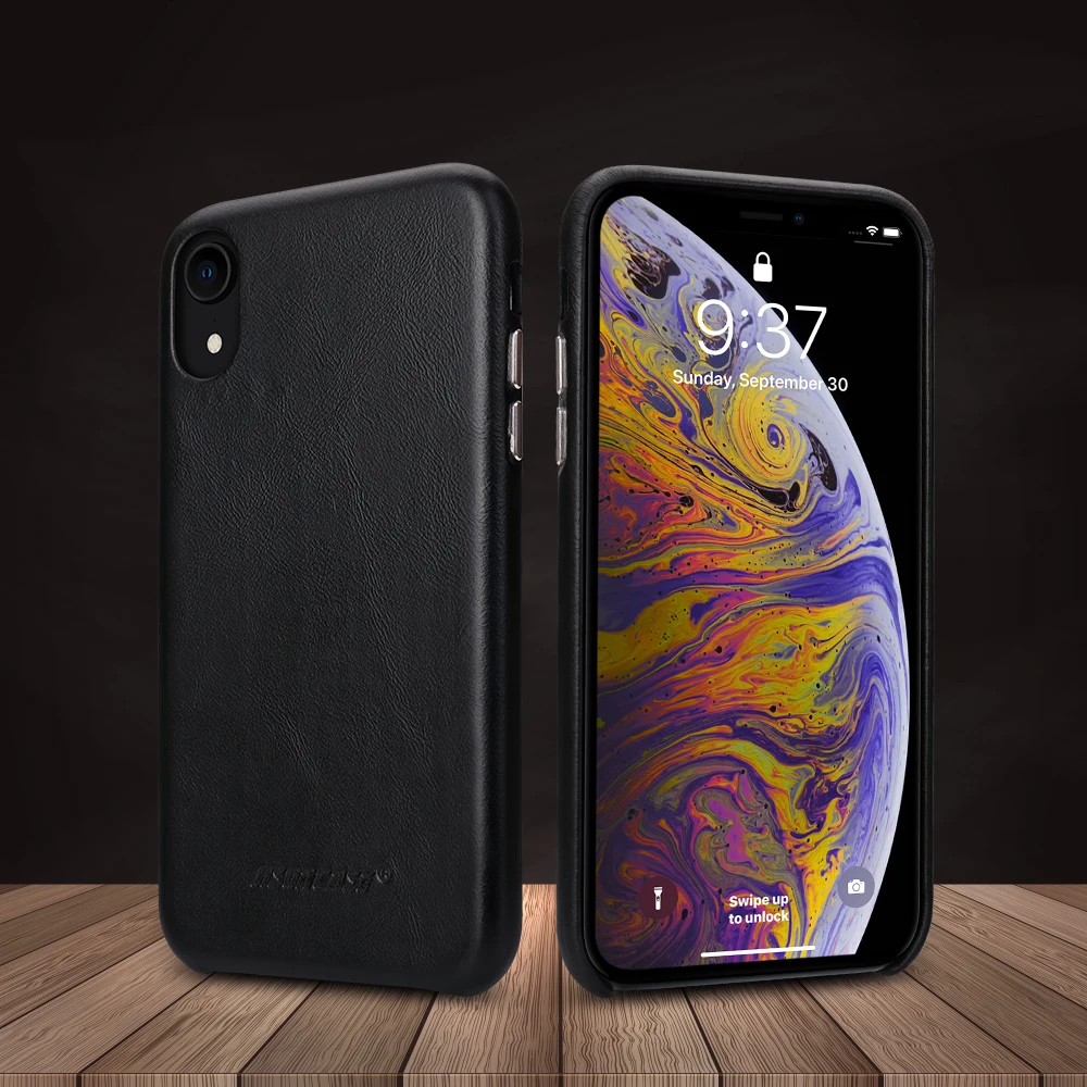 Jisoncase Чехол для телефона для iPhone XR кожаный чехол для iPhone XR 6,1 дюймов Роскошный чехол для телефона с металлической кнопкой Высокое качество Новинка