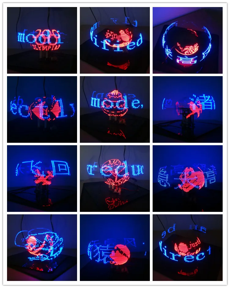 Комплект для пайки DIY сферический двухосный дисплей POV со словами время