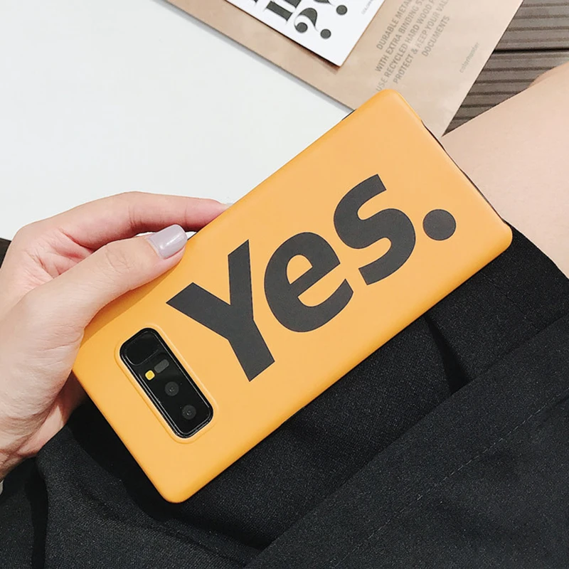 YHBB чехол S для телефона модная буква &quotда&quot IMD samsung Galaxy S10 Plus S8 S9 Note 8 9 s Желтый