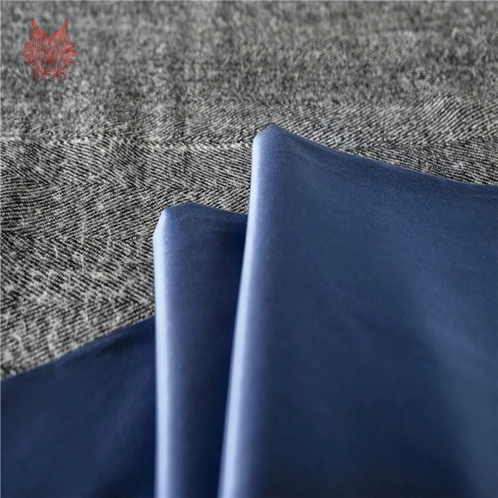 High grade 100S Cotton tribute silk bedding set blue grey contrast color duvet cover sheet type jogo de cama SP4950 | Дом и сад