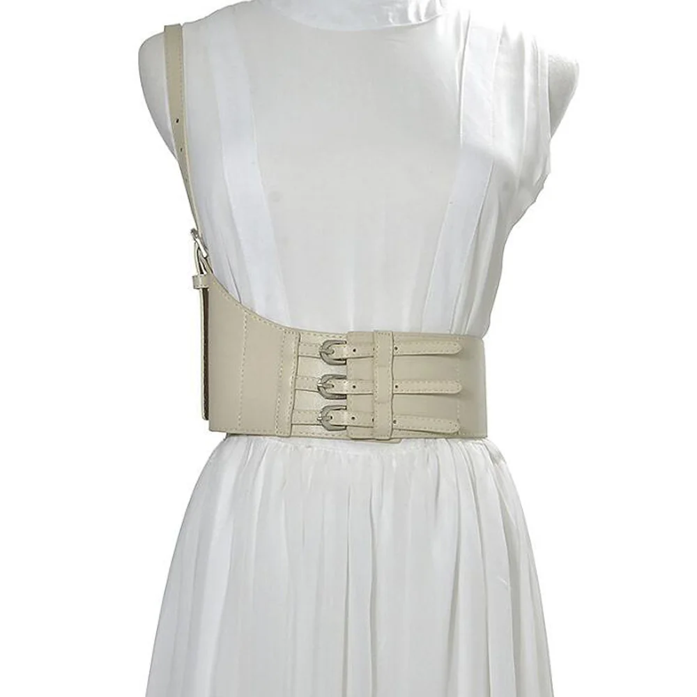 Черный панк готический ремень из искусственной кожи Женская мода металлическая