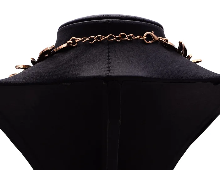 Индийское этническое винтажное золотое ожерелье с большим воротником женское