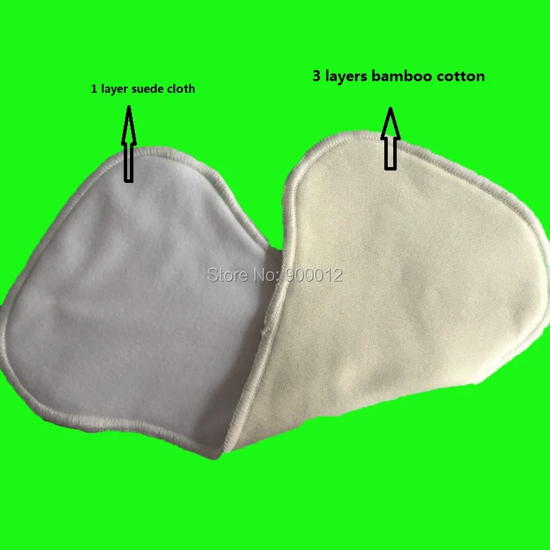 Custom Design Minky Baby Cloth diaper inner with leaking Guards For Infant,Inserts (3 layers bamboo cotton+1 suede cloth layer)