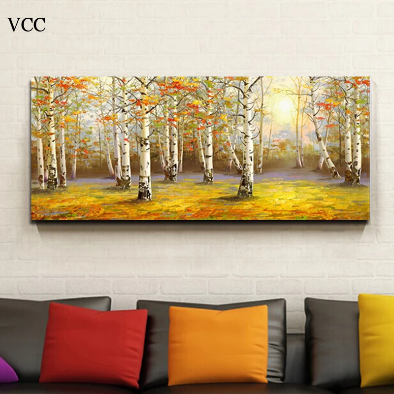 VCC деревья Wall Art Холст Картина без рамки украшение дома настенные картины