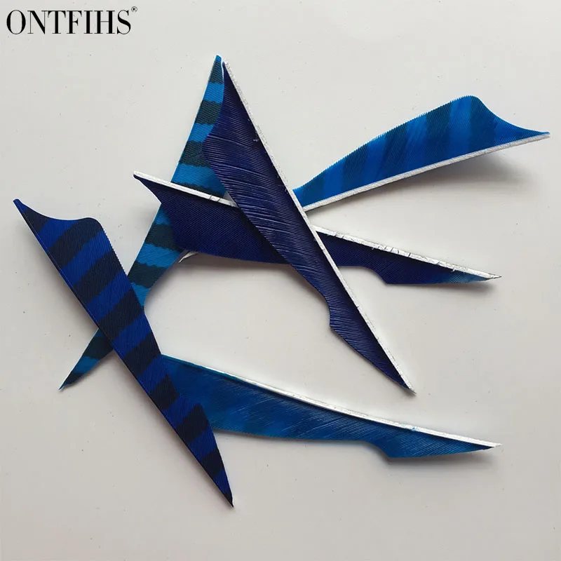 ONTFIHS 50 шт 4 &quotRW Sting полосатая с одной стороны стрельба из лука флетчи Арроу перо