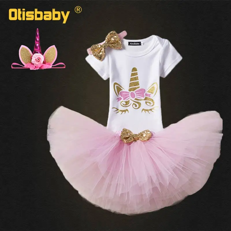 Pink Set Официального магазина Carter's 3 шт./компл. с надписью My First Christmas для девочек набор кистей с ручкой в форме единорога Детский комбинезон Одежда для новорожденных близнецов комбинезон, спортивный костюм+ вуаль платье-пачка для девочек - Цвет: Pink Set
