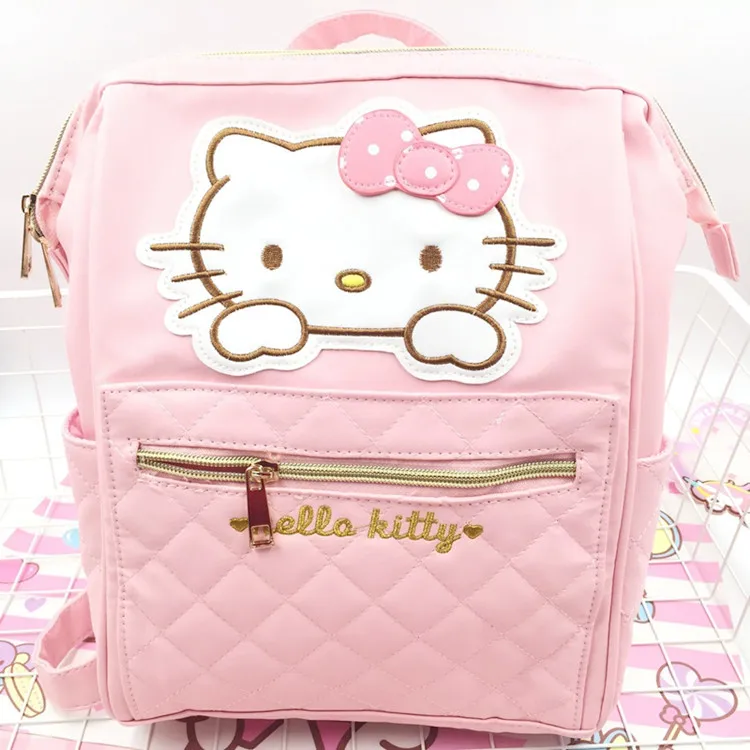 Новости мультфильм милый натуральная My Melody рюкзак HelloKitty мешок Высокое качество PU розовый Школьные ранцы Melody дорожная сумка для Обувь для девочек подарок