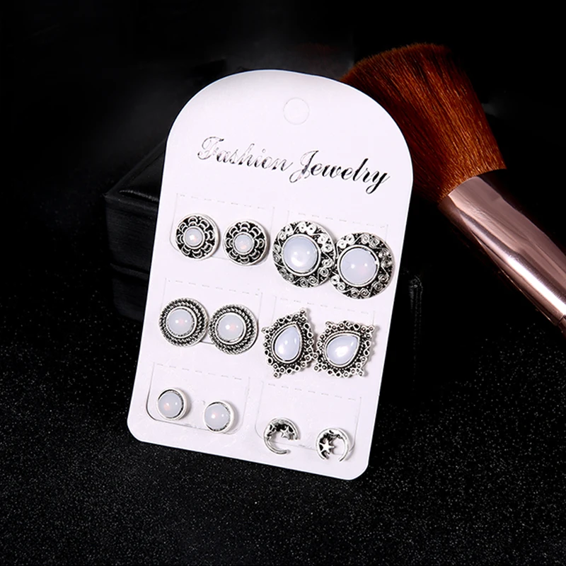 12 шт./компл. Vintage Opal геометрический простой лунный свет драгоценный камень