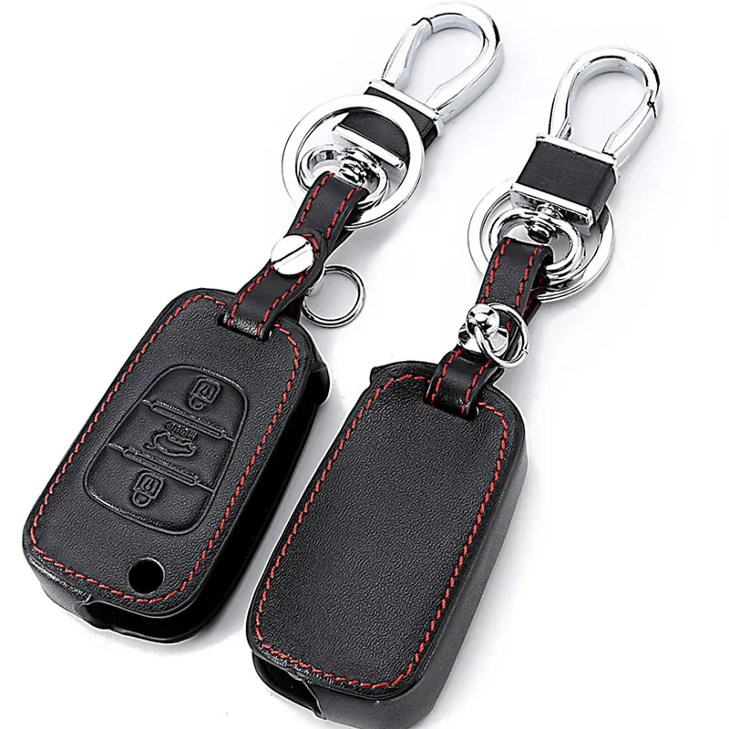 Раскладной чехол для ключей из натуральной кожи Kia Rio 3 Soul Sportage Ceed Sorento Cerato K2 K3 K4 K5