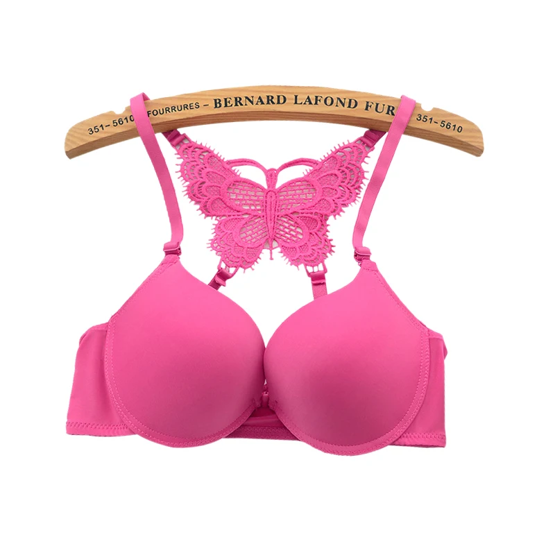 Illusory Women Fashion Underwear Lace Bralette Bras Adjustable Push Up Lingerie Butterfly Back Seamless Racerback Bra Girls Top | Женская