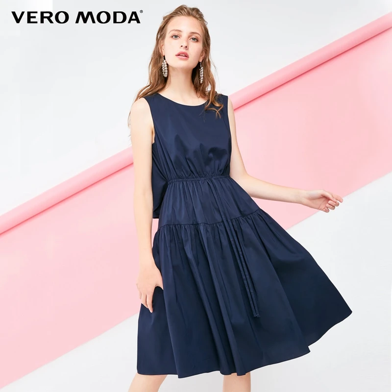 Vero Moda женские декоративные шнурок без рукавов трапециевидной формы миди платье чистый платье | 31837A512
