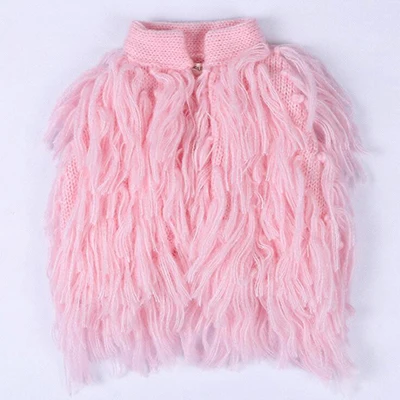 T15037 pink Свитер для маленьких девочек; теплая Модная осенняя одежда; пальто; жилет; свитера; кисточка; жилет для малышей; Верхняя одежда; детские куртки - Цвет: T15037 pink