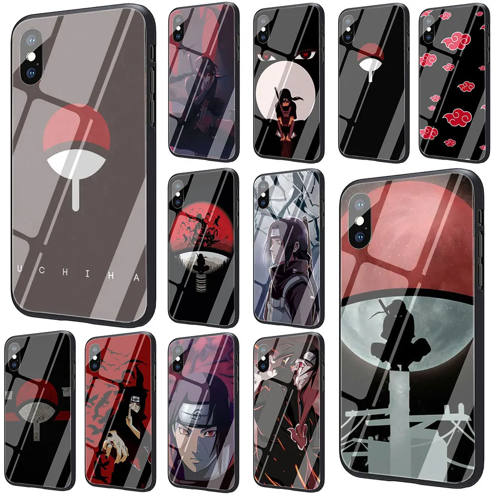Наруто Shippuden Uchiha Itachi закаленное стекло чехол для телефона чехол для iPhone 6 6S Plus 7 8 Plus X XS XR XS Max