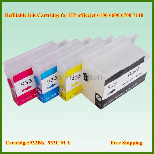 932 933 Заправляемый картридж 4 шт./компл. многоразовый 932BK 933C M Y для принтера HP officejet