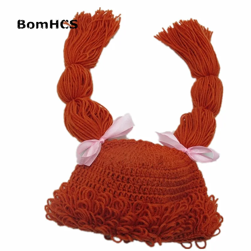 BomHCS милый парик из свиного хвоста шапка бини для женщин и девочек 100% ручная