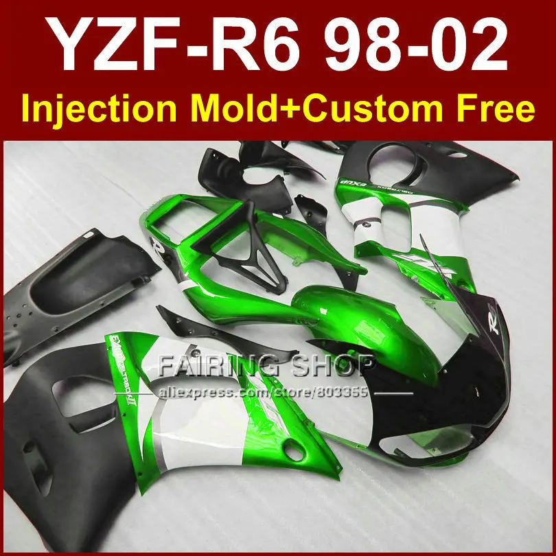 89D3 низкая цена обтекатель детали для YAMAHA комплект YZF R6 98 02 зеленый
