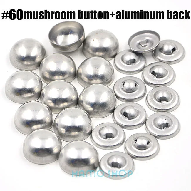 L60 100 компл./лот# 16-60Aluminum круглый грибы ткань покрыта тканью защитное покрытие для кнопки металлические ювелирные изделия аксессуары ручная работа, сделай сам, ремесло 4Buttoms - Цвет: L60