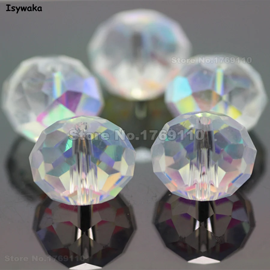 

Бисер из австрийского хрусталя с гранями Isywaka AB, белый цвет, 10*12 мм, 70 штук, круглые бусины с отверстием, для изготовления ювелирных изделий