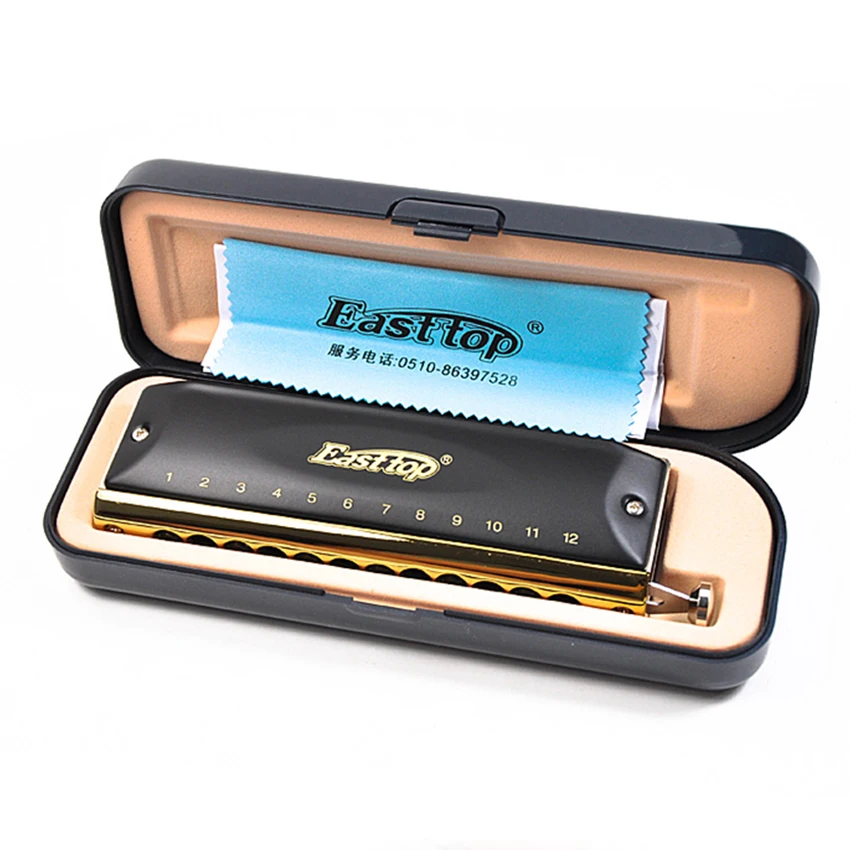 

EASTTOP Harmonica 12 Hole /48 Tone Chromatic Professional Wind Musical Instruments Mouth Organ C Key Kids Adults Gifts