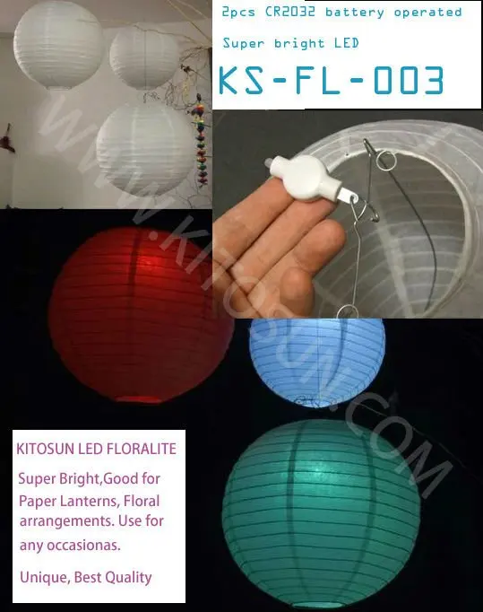 저렴한 100 개/갑 FLORALYTE 재사용 가능한 장식 악센트/Skylantern Parper 랜턴 Led 빛 (녹색)