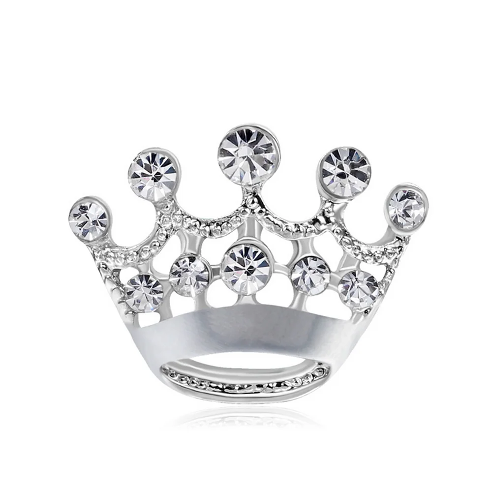Silver Earofcorn модные аристократические Свадебные Броши Корона из сплава со стразами аксессуары для корсажа ювелирные изделия - Окраска металла: Silver