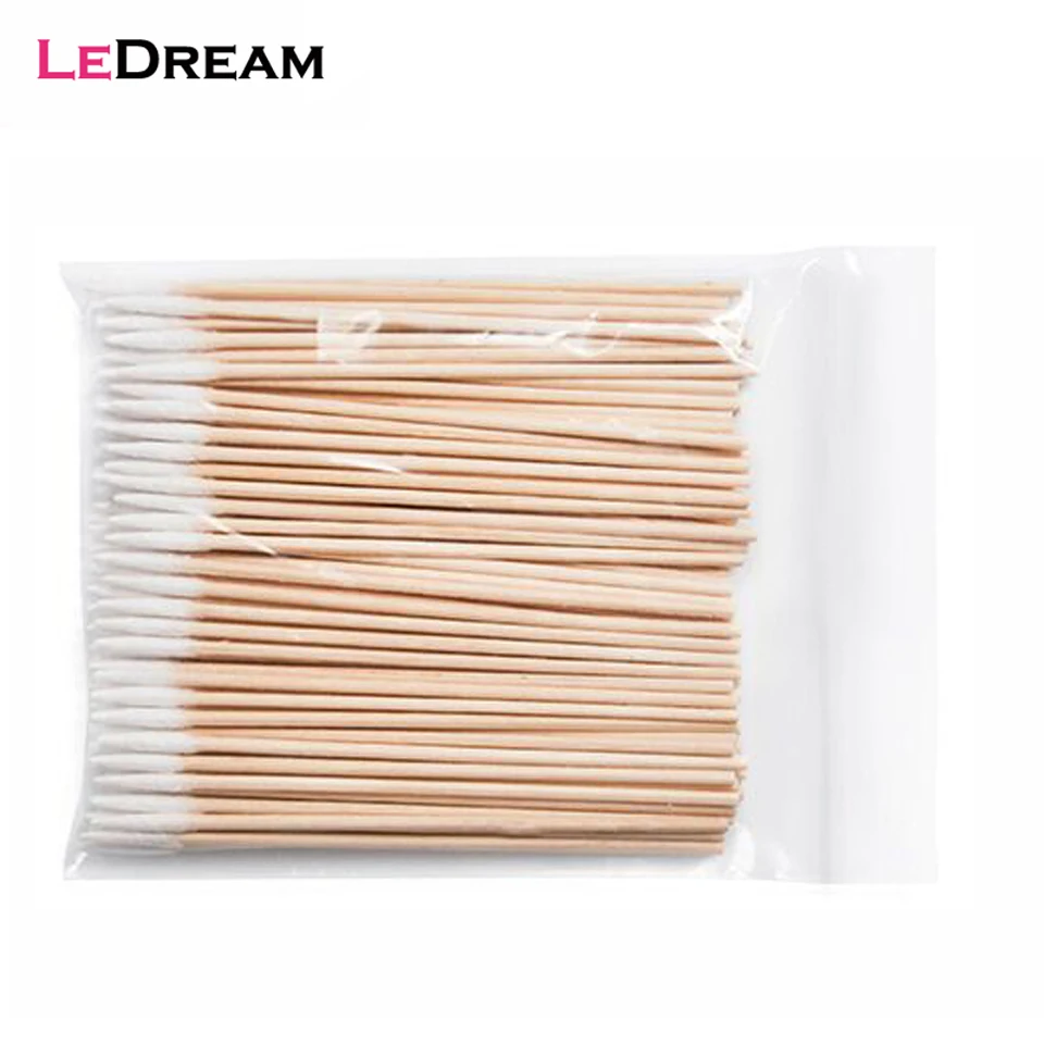 

High Quality 10 Bags 1000pcs Wooden Cotton Stick Swabs Buds For Cleaning The Ears Eyebrow Lips Eyeline Tattoo Makeup Cosmetics