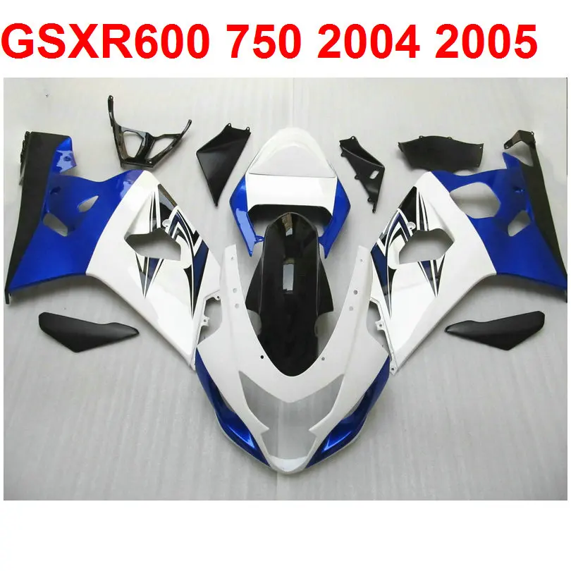 

Комплект обтекателей из АБС-пластика для Suzuki gsxr600 750 2004 2005 04 05 белый/синий Обтекатели пользовательские наклейки s24
