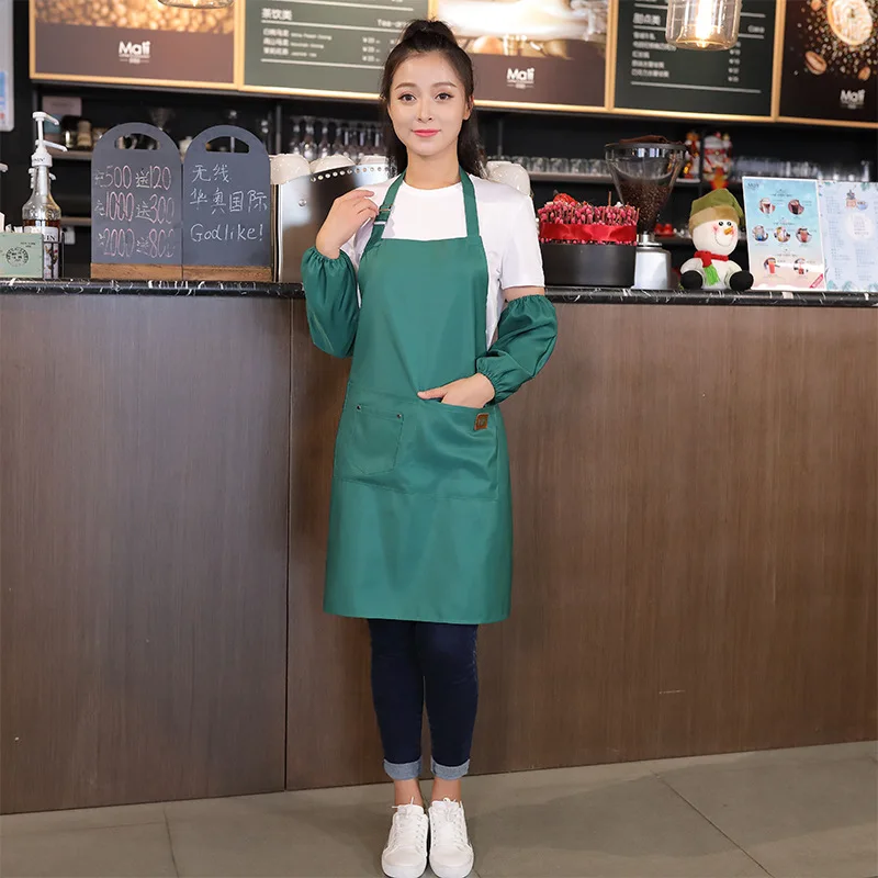 Only apron Модный кухонный фартук для приготовления пищи для женщин и мужчин, Рабочий Фартук, нагрудник с карманами для выпечки ресторана, передник с логотипом на заказ, подарок - Цвет: Only apron